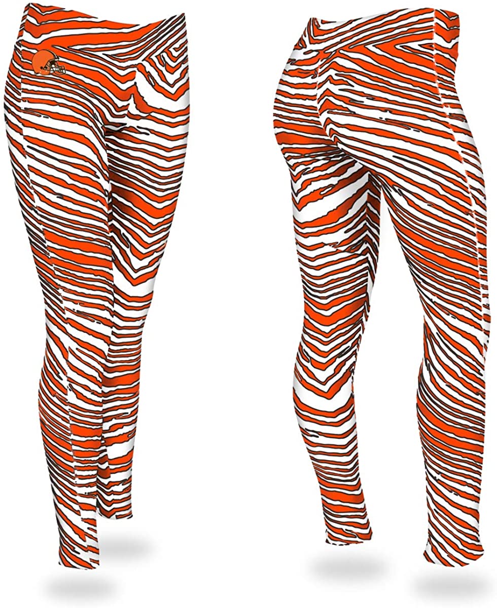 Zubaz Cleveland Browns NFL Women's Zebra Print Legging, Fire Red/Brown - Official NFL Browns Zubaz Apparel (4 of 4)