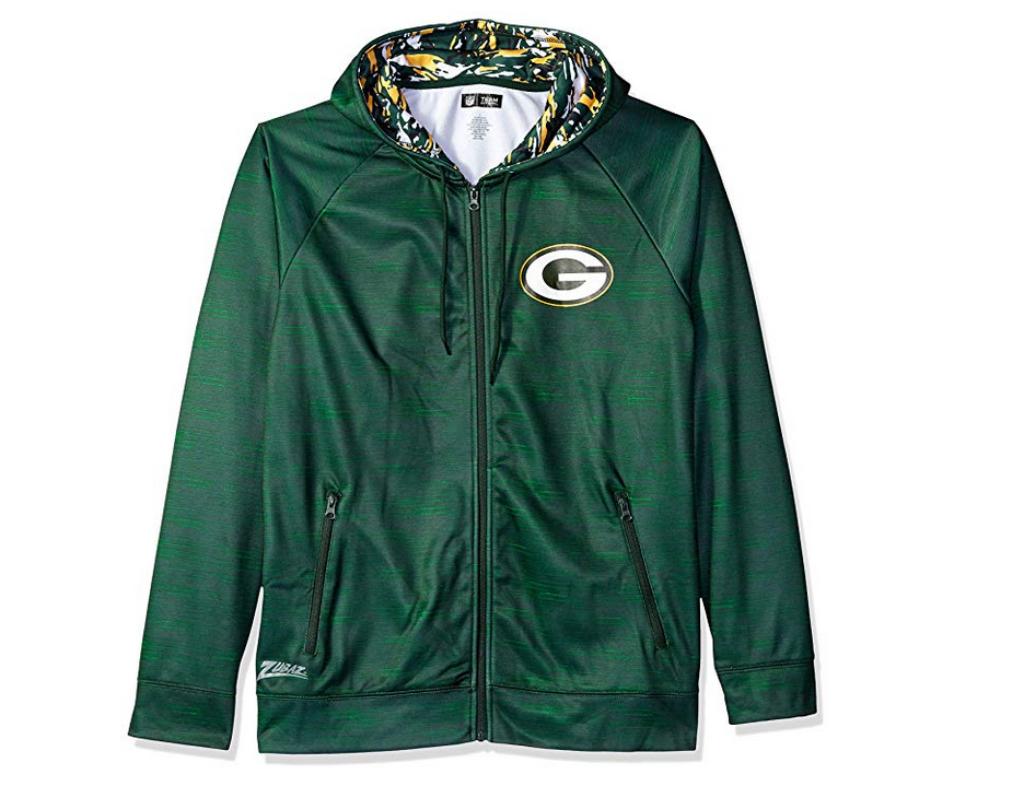 Zubaz Men's NFL Green Bay Packers Zip Up Hoodie With Camo Accents