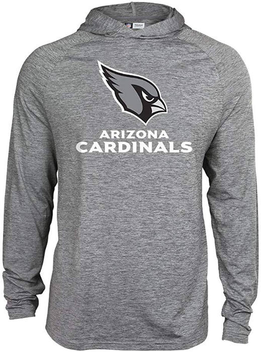 Zubaz NFL Football Men's Arizona Cardinals Tonal Gray Lightweight Hoodie