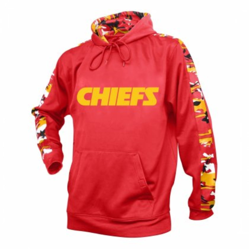 Zubaz NFL Men's Kansas City Chiefs Pullover Hoodie with Camo Print