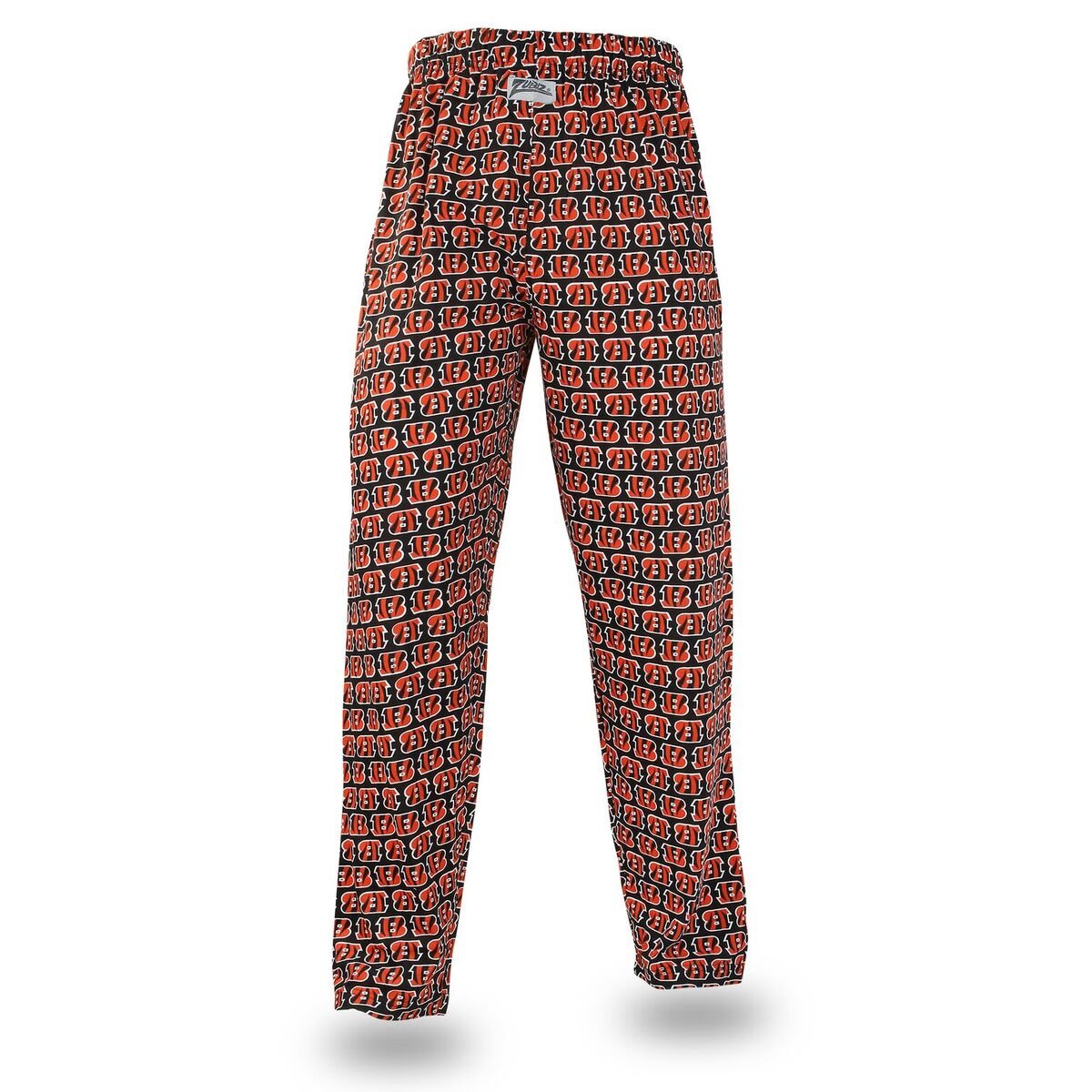 Zubaz NFL Football Men's Cincinnati Bengals Print Logo Comfy Pants, Black/Orange