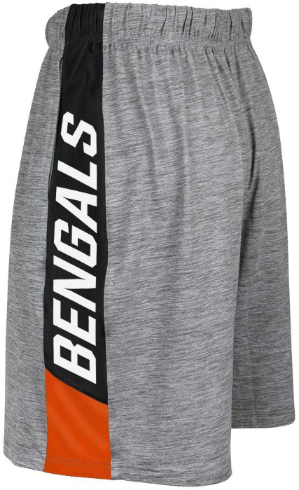 Zubaz NFL Football Men's Cincinnati Bengals Tonal Gray Space Dye W/Solid Stripe Shorts