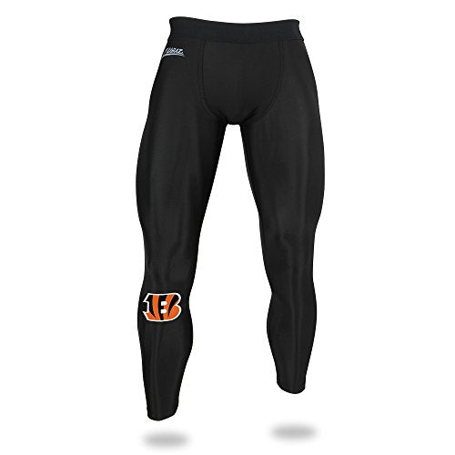 Zubaz NFL Men's Cincinnati Bengals Active Performance Compression Black Leggings