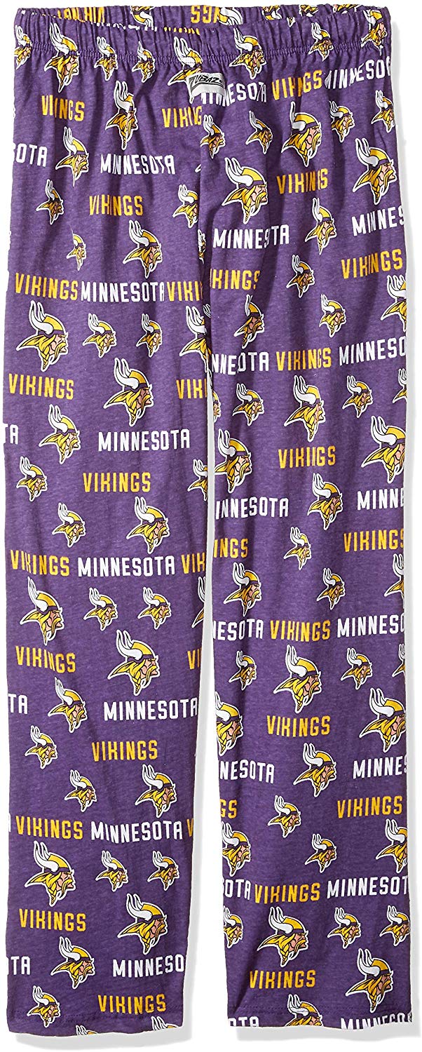 Zubaz NFL Football Men's Minnesota Vikings Print Logo Comfy Pants w/Wordmark