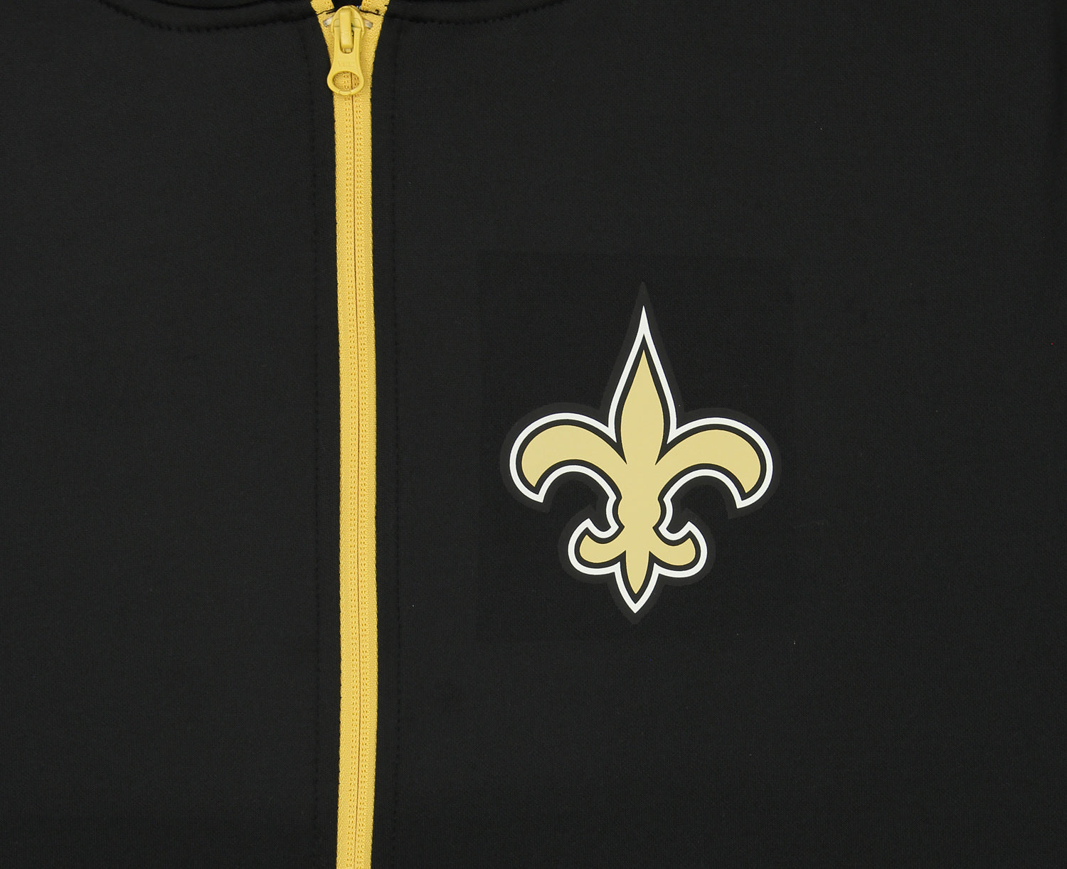 Zubaz Nfl New Orleans Saints Solid Team Color Full Zip Hooded Fleece Poly Sweater With 2-Color Zebra Accent X-Large