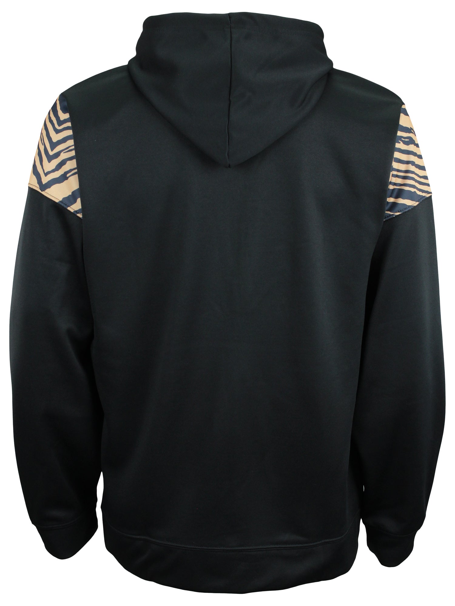 Zubaz Nfl New Orleans Saints Solid Team Color Full Zip Hooded Fleece Poly Sweater With 2-Color Zebra Accent X-Large
