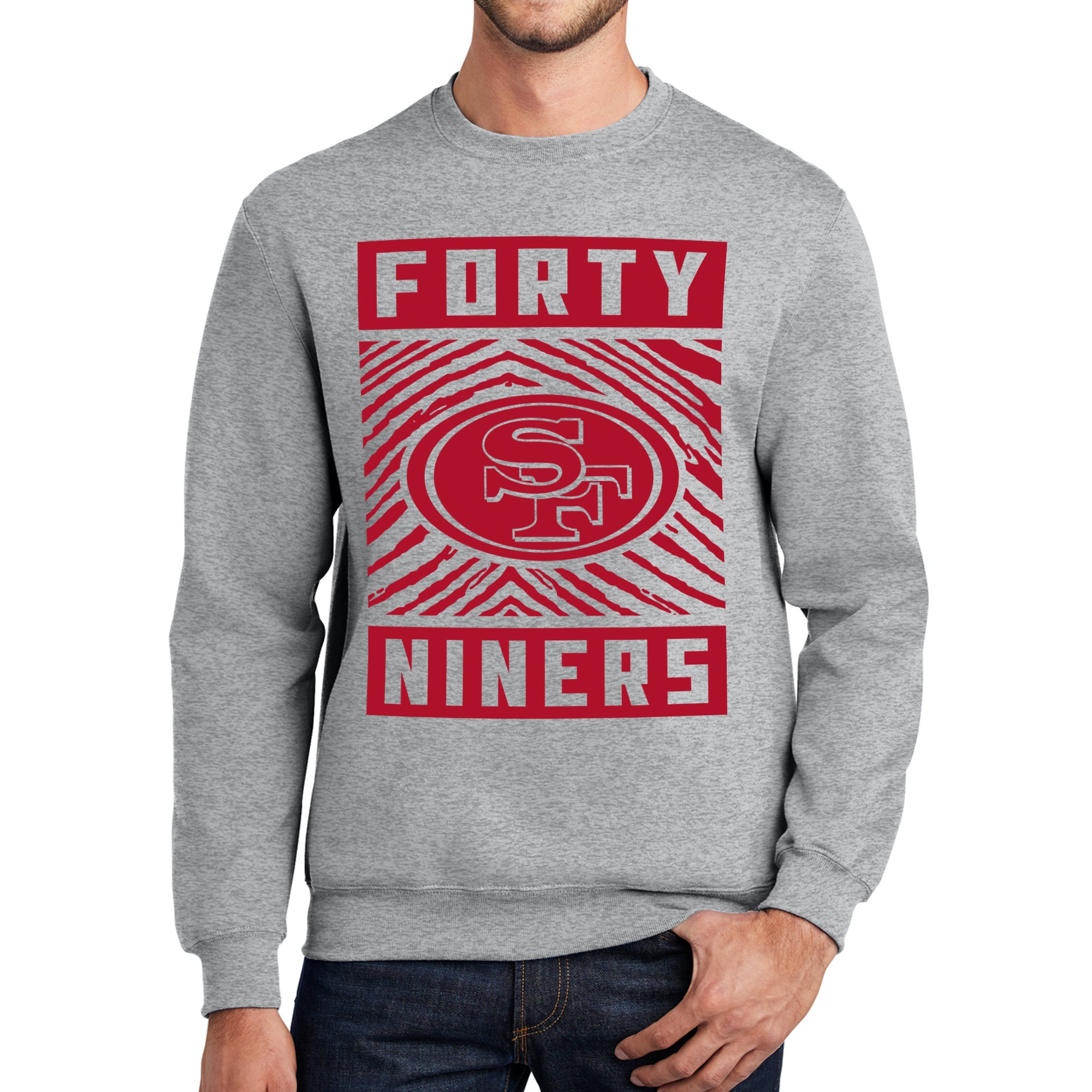 Zubaz NFL Men's Crewneck Sweatshirt With Zebra Graphic, San Francisco 49ers