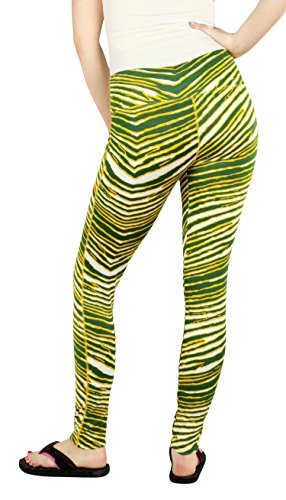Zubaz NFL Women's Green Bay Packers Team Color Tiger Print Leggings Pants