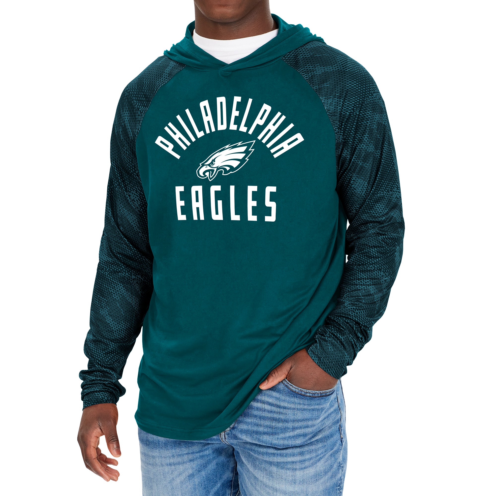 Zubaz NFL Men's Philadelphia Eagles Viper Print Pullover Hooded Sweatshirt