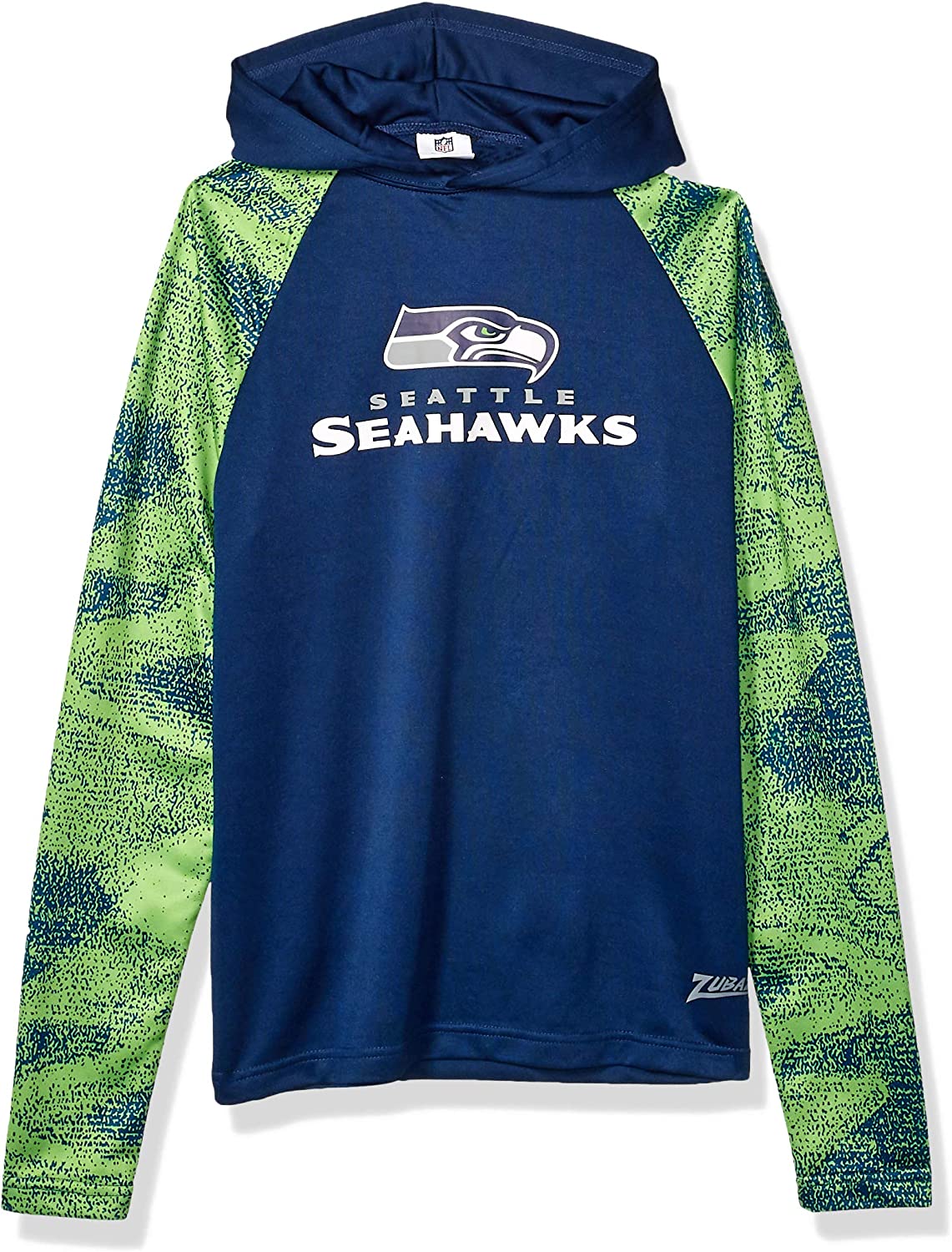 Zubaz Seattle Seahawks NFL Men's Static Lightweight Pullover Hoodie - Official NFL Seahawks Zubaz Apparel