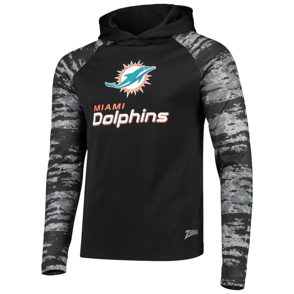 Zubaz NFL Men's Miami Dolphins Oxide Raglan French Terry Pullover Hoodie - Official NFL Dolphins Zubaz Apparel (2 of 3)