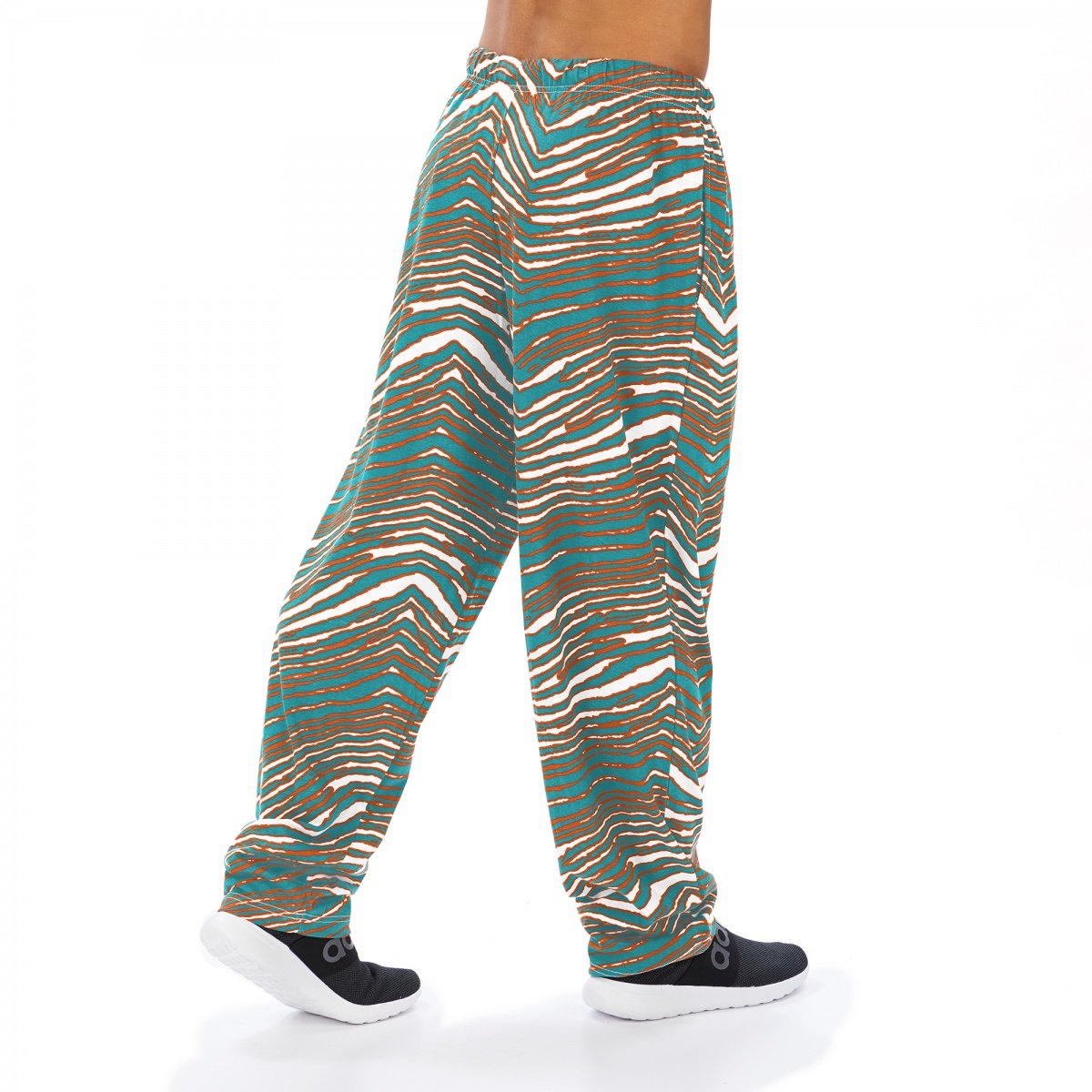 Zubaz NFL Men's Miami Dolphins Classic Zebra Print Team Logo Pants