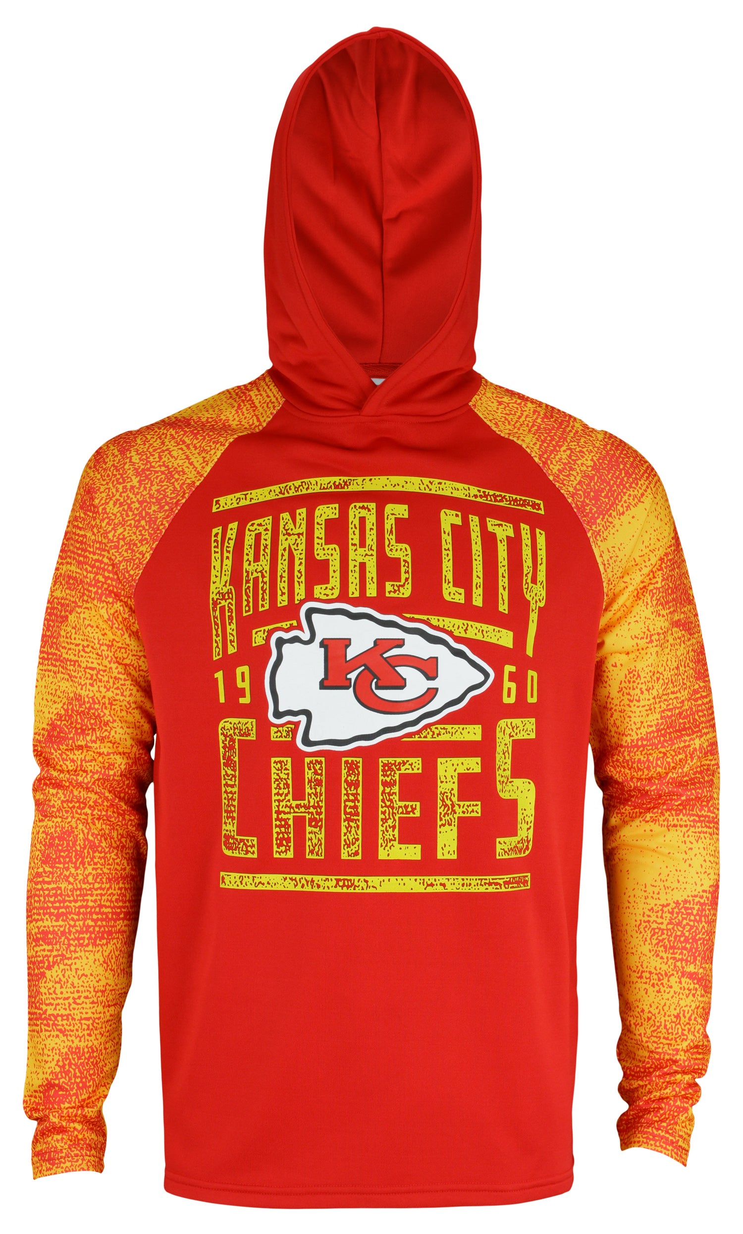 Zubaz NFL Men's Kansas City Chiefs Light Weight Pullover Hoodie with Static Sleeves