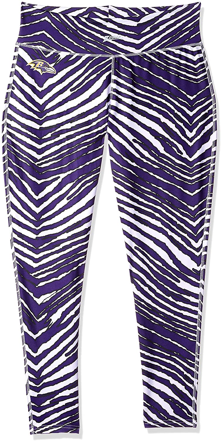 Zubaz Baltimore Ravens NFL Women's Zebra Print Legging, Purple - Official NFL Ravens Zubaz Apparel (1 of 3)