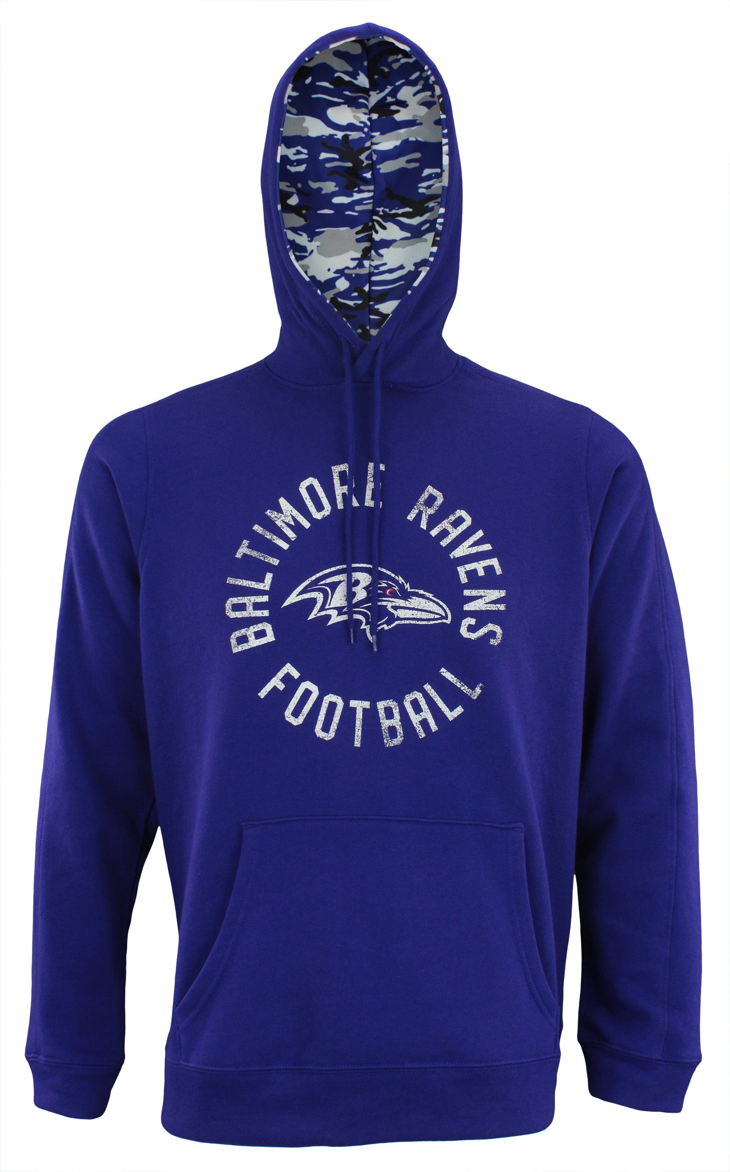 Zubaz NFL Men's Baltimore Ravens Camo Lined Pullover Hoodie