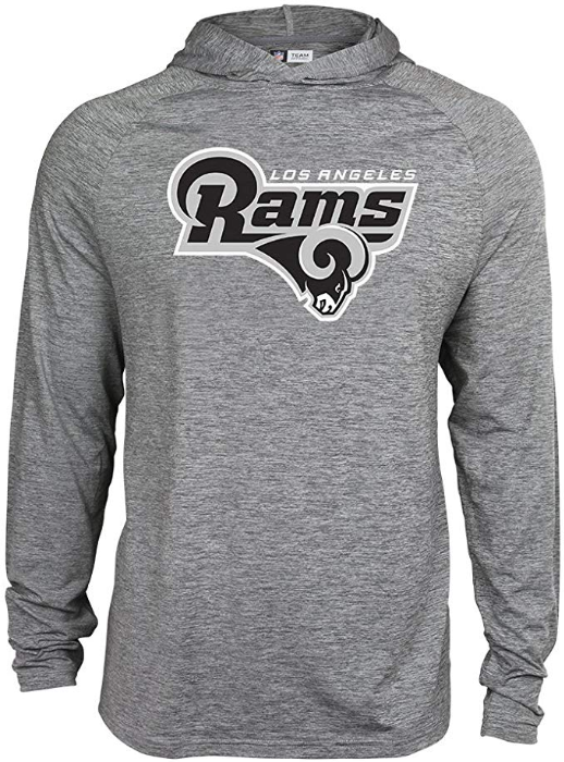 Zubaz NFL Football Men's Los Angeles Rams Tonal Gray Lightweight Hoodie