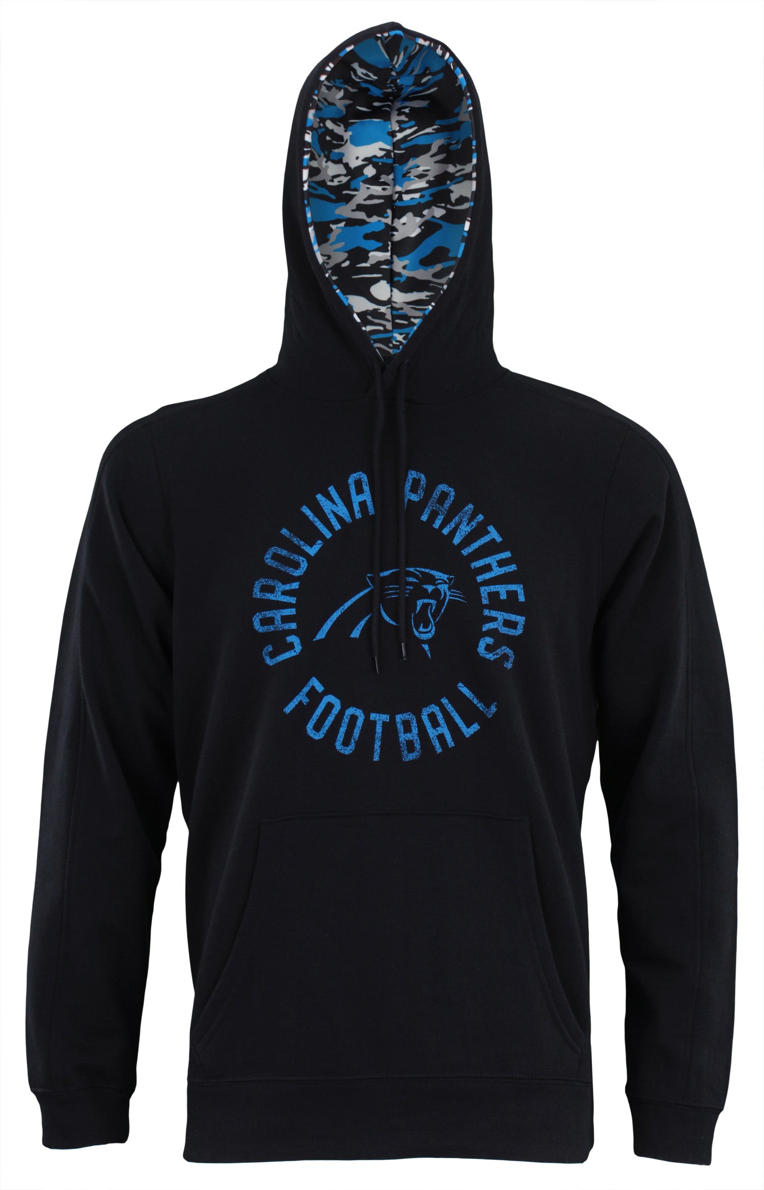 Zubaz NFL Men's Carolina Panthers Camo Lined Pullover Hoodie