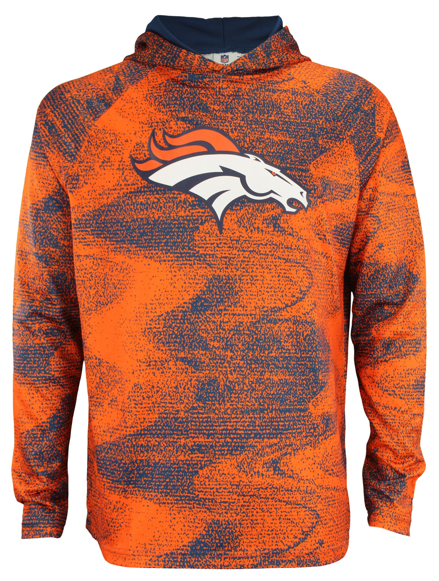 Zubaz NFL Denver Broncos Men's Static Body Lightweight French Terry Hoodie