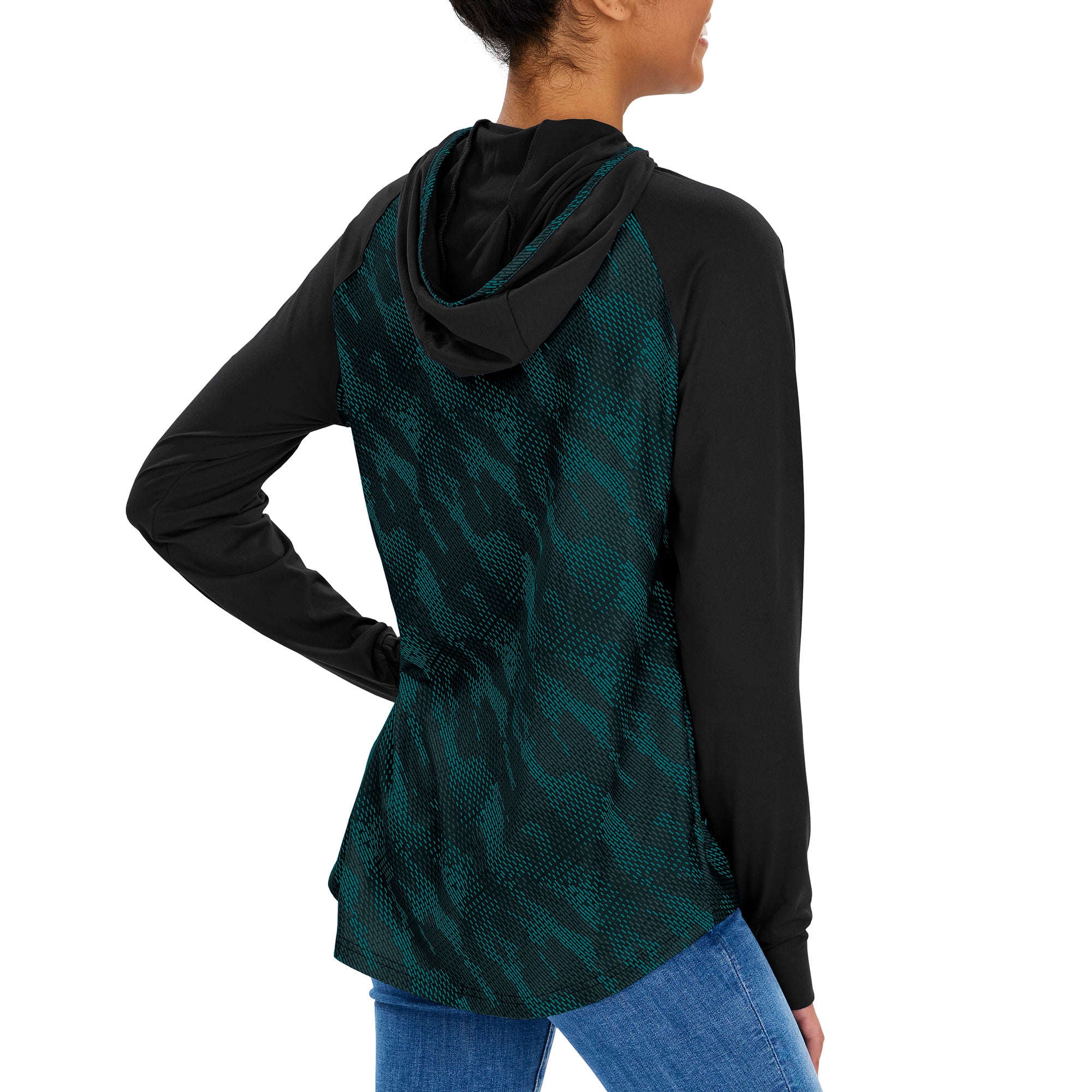 Zubaz Women's Jacksonville Jaguars Elevated Hoodie W/ Tonal Viper Print