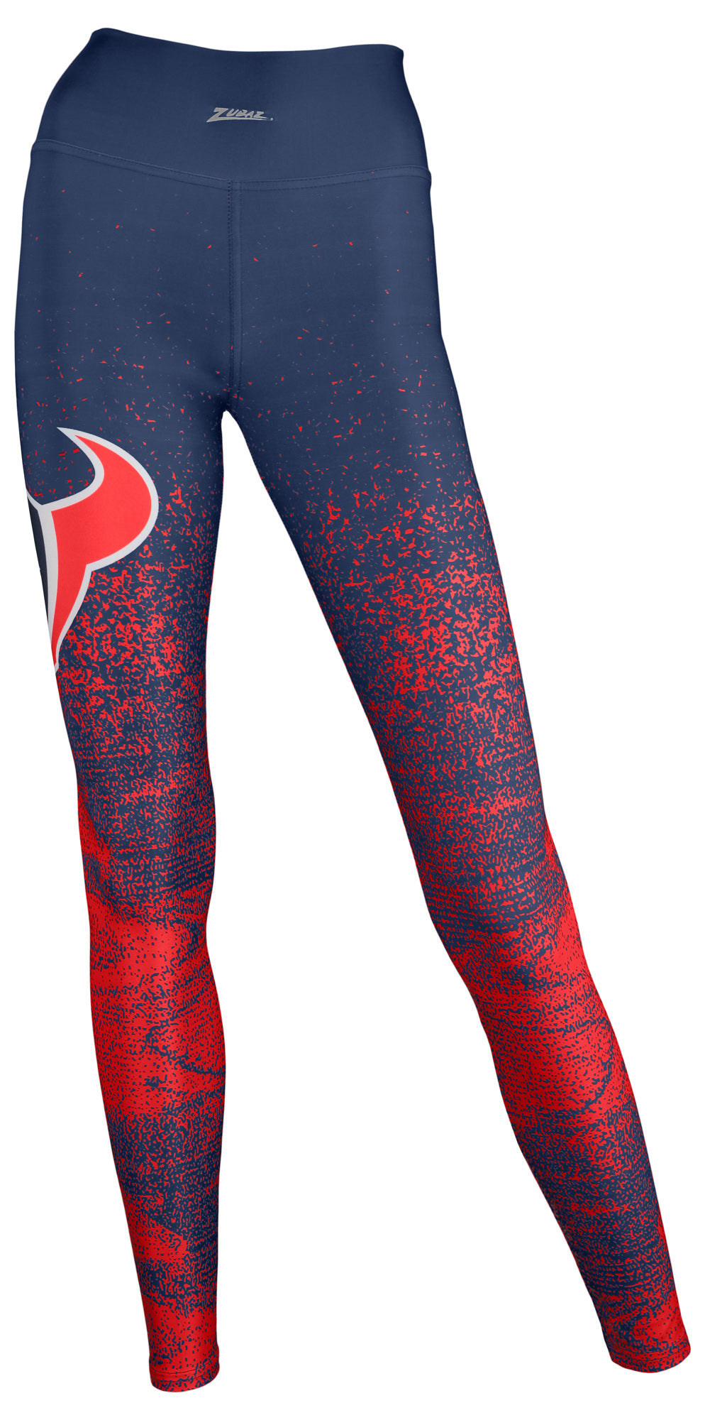 Zubaz NFL Women's HOUSTON TEXANS NAVY BLUE/RED STATIC FADE LEGGING - Official NFL Texans Zubaz Apparel (1 of 2)