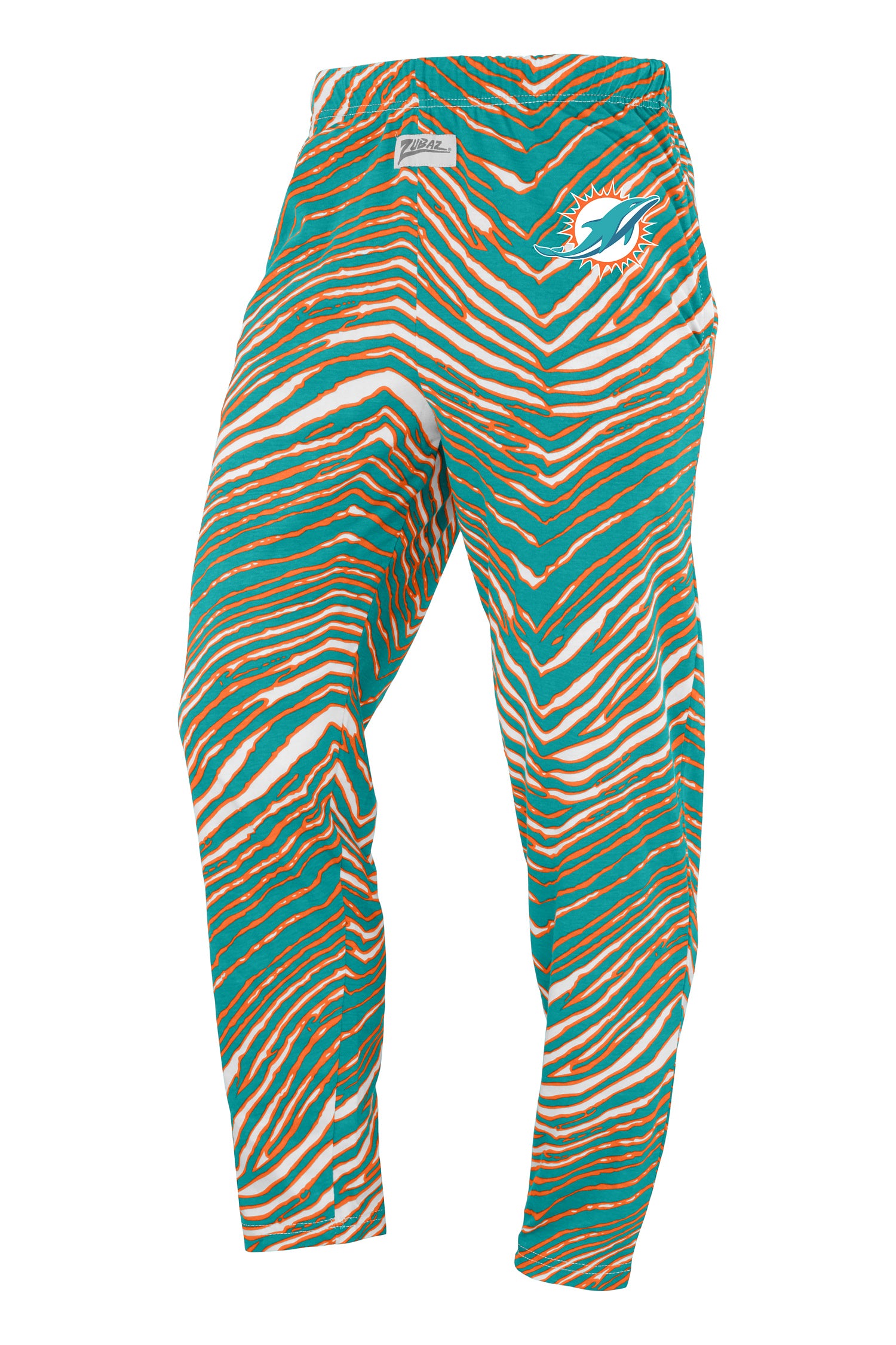 Zubaz NFL Adult Unisex Z88 Zebra Pants, Miami Dolphins For