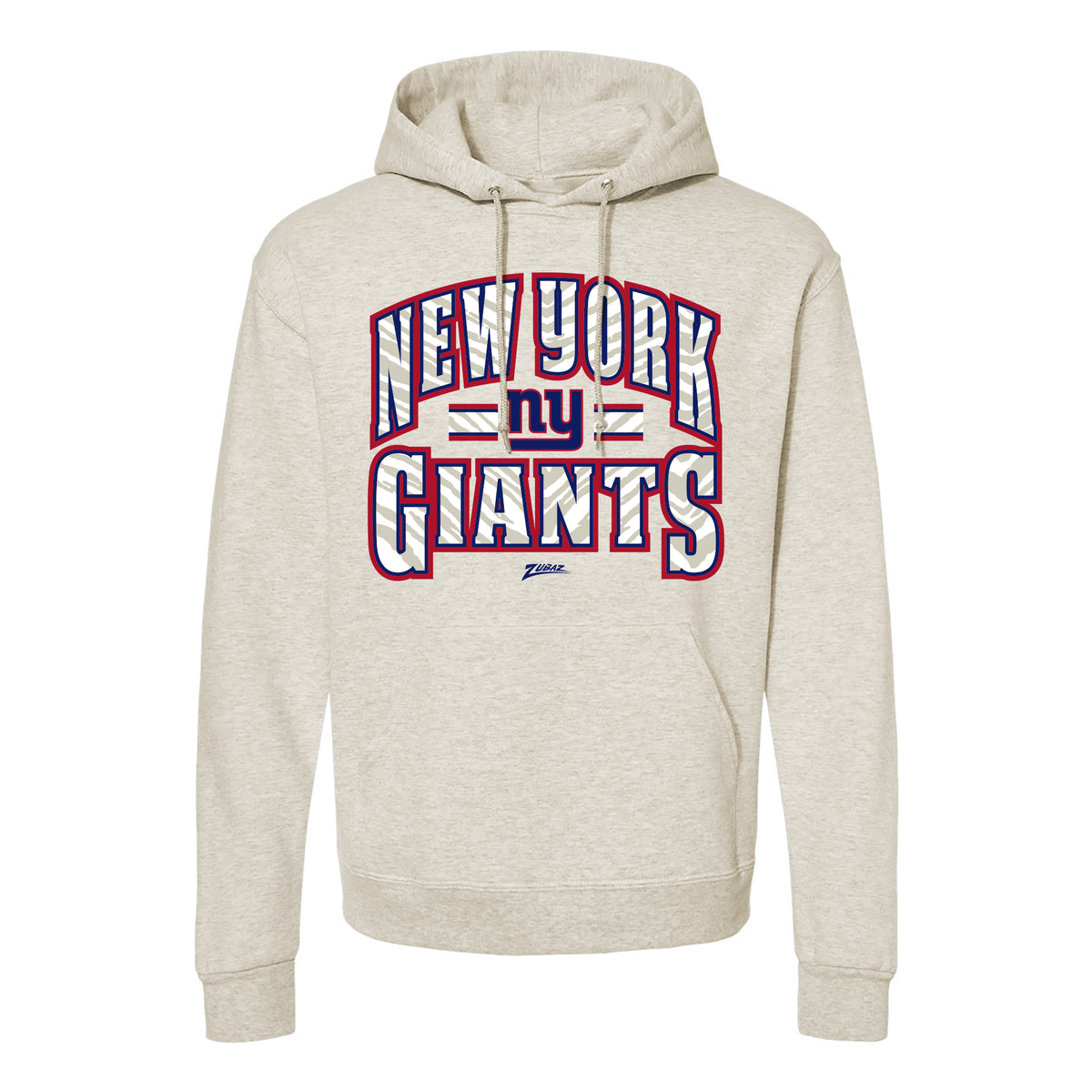 Zubaz NFL New York Giants Unisex Pullover Fleece Hoodie for Adult Men and Women, Z2T Kickoff, Oatmeal Heather - Official NFL