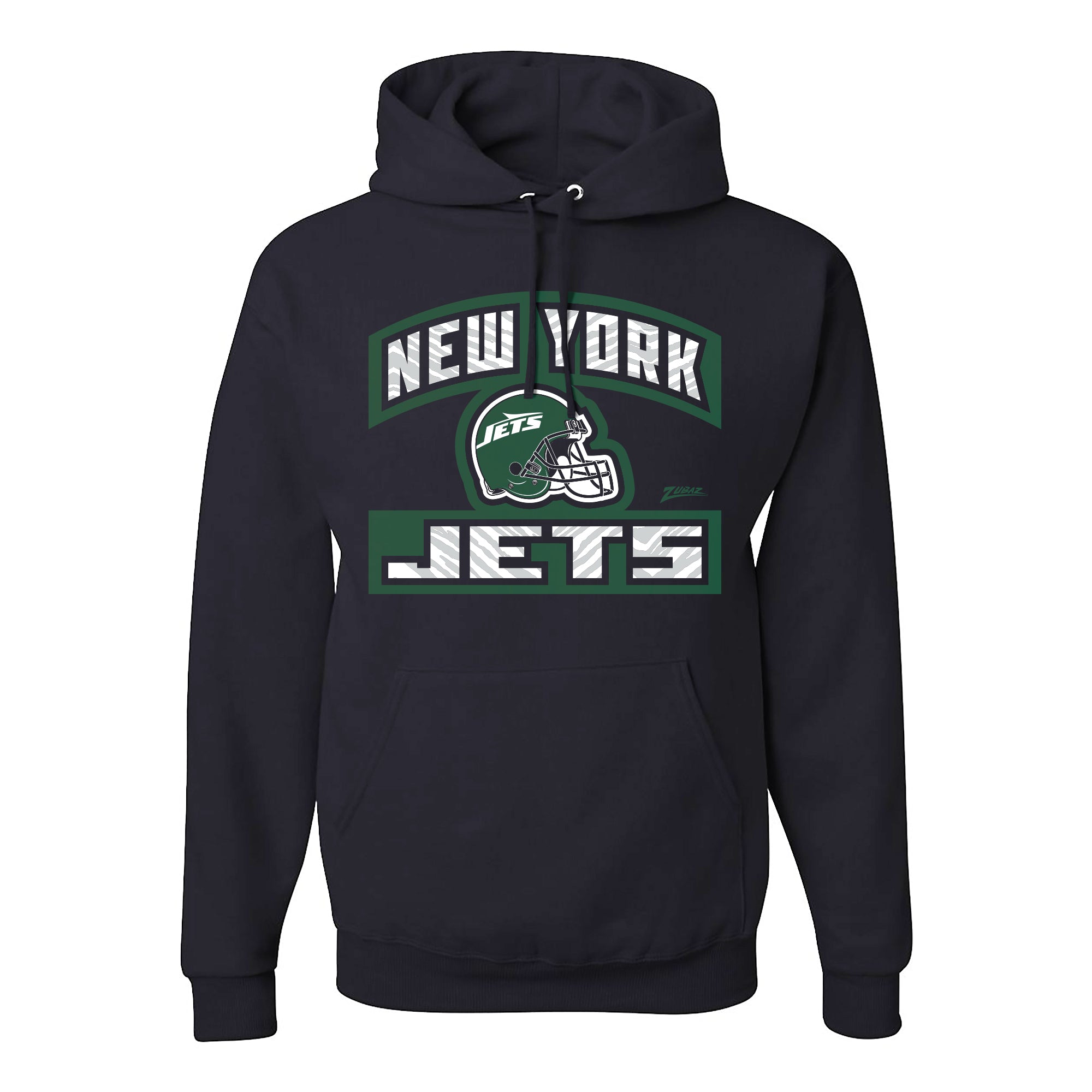 Zubaz NFL New York Jets Unisex Pullover Fleece Hoodie for Adult Men and Women, Z2T Helmet Outline, Black - Official NFL Jets