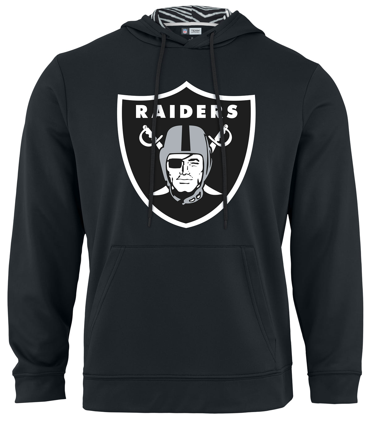 Zubaz NFL Las Vegas Raiders Men's Team Color Primary Logo Zebra Hood-Liner Hoodie