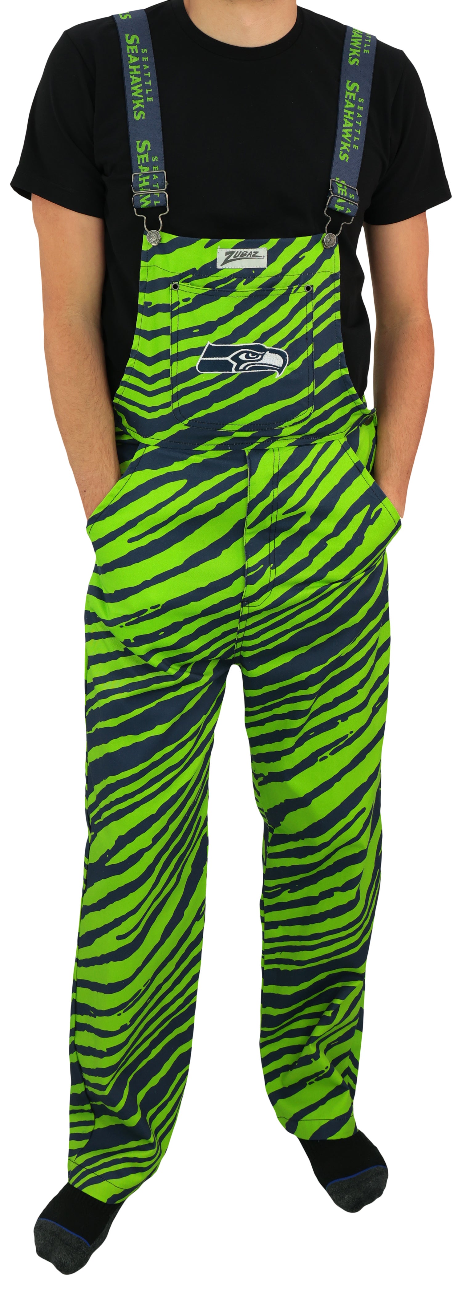 Zubaz NFL Unisex Zebra Lightweight Bib, Seattle Seahawks - Official NFL Seahawks Zubaz Apparel (1 of 4)
