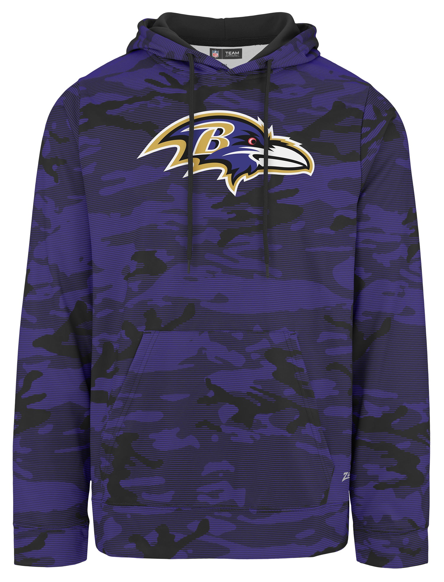 Zubaz NFL Men's Team Color Camo Lines Hoodie Baltimore Ravens - Official NFL Ravens Zubaz Apparel (1 of 2)