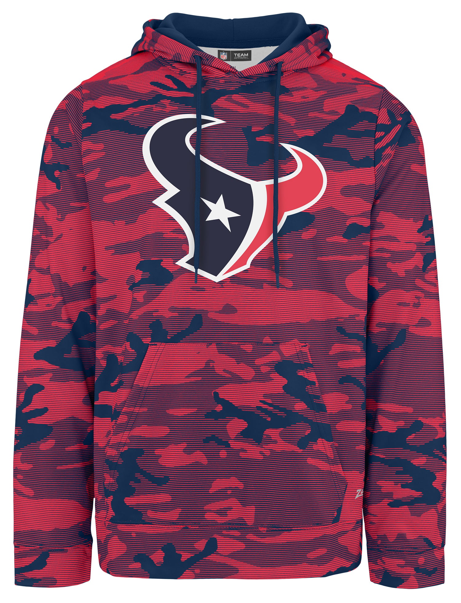 Zubaz NFL Men's Team Color Camo Lines Hoodie Houston Texans - Official NFL Texans Zubaz Apparel (1 of 2)