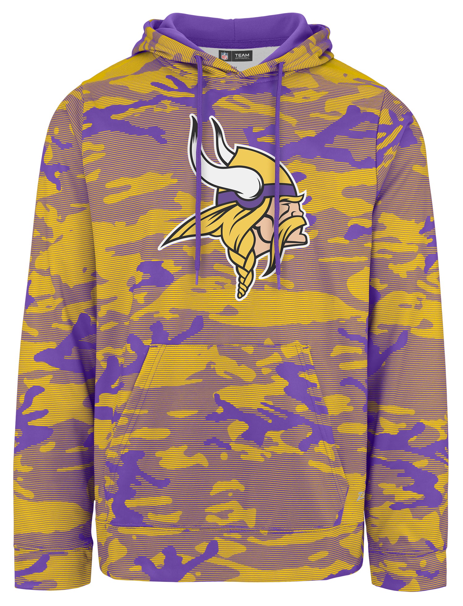 Zubaz NFL Men's Team Color Camo Lines Hoodie Minnesota Vikings