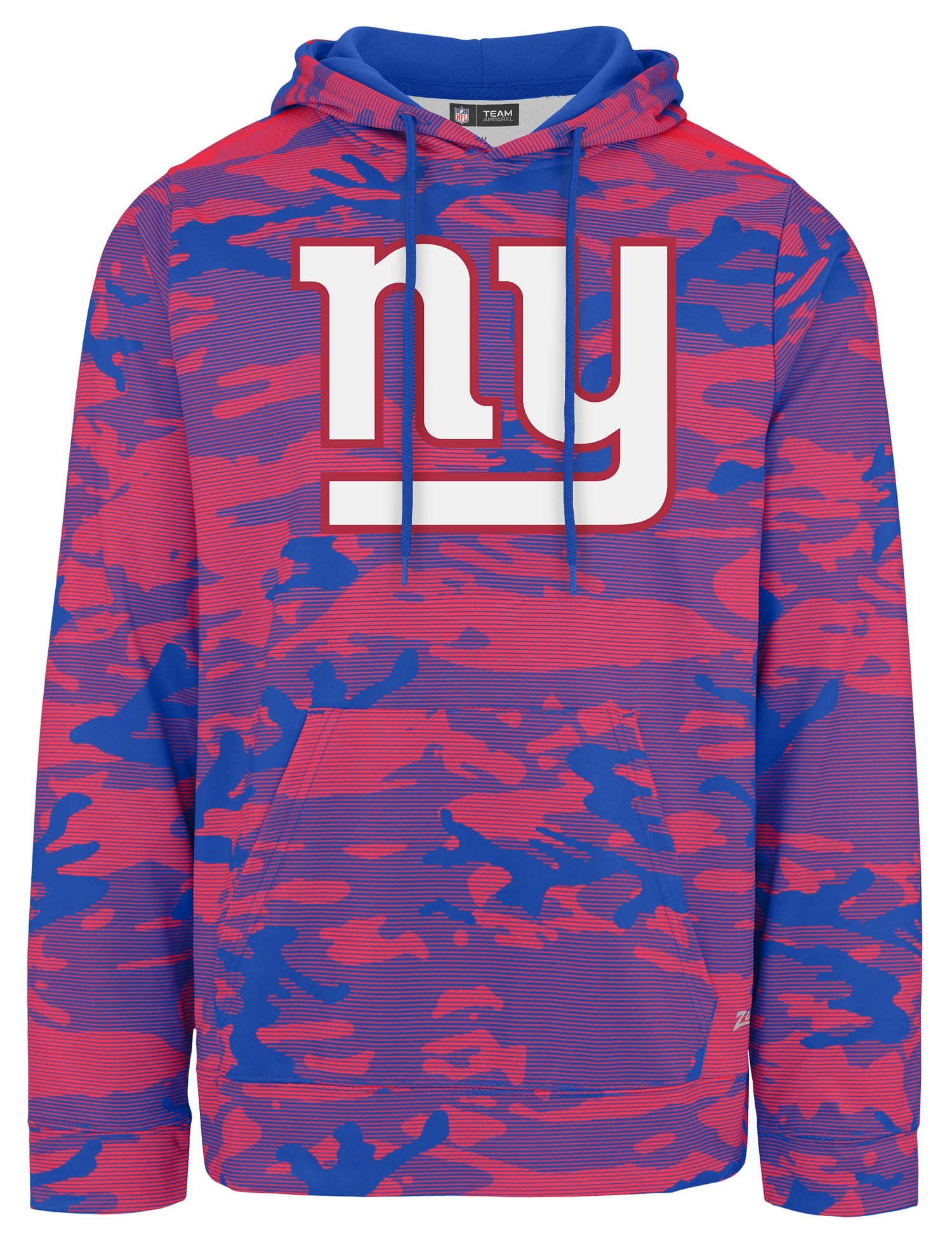 Zubaz NFL Men's Team Color Camo Lines Hoodie New York Giants - Official NFL Giants Zubaz Apparel (1 of 2)