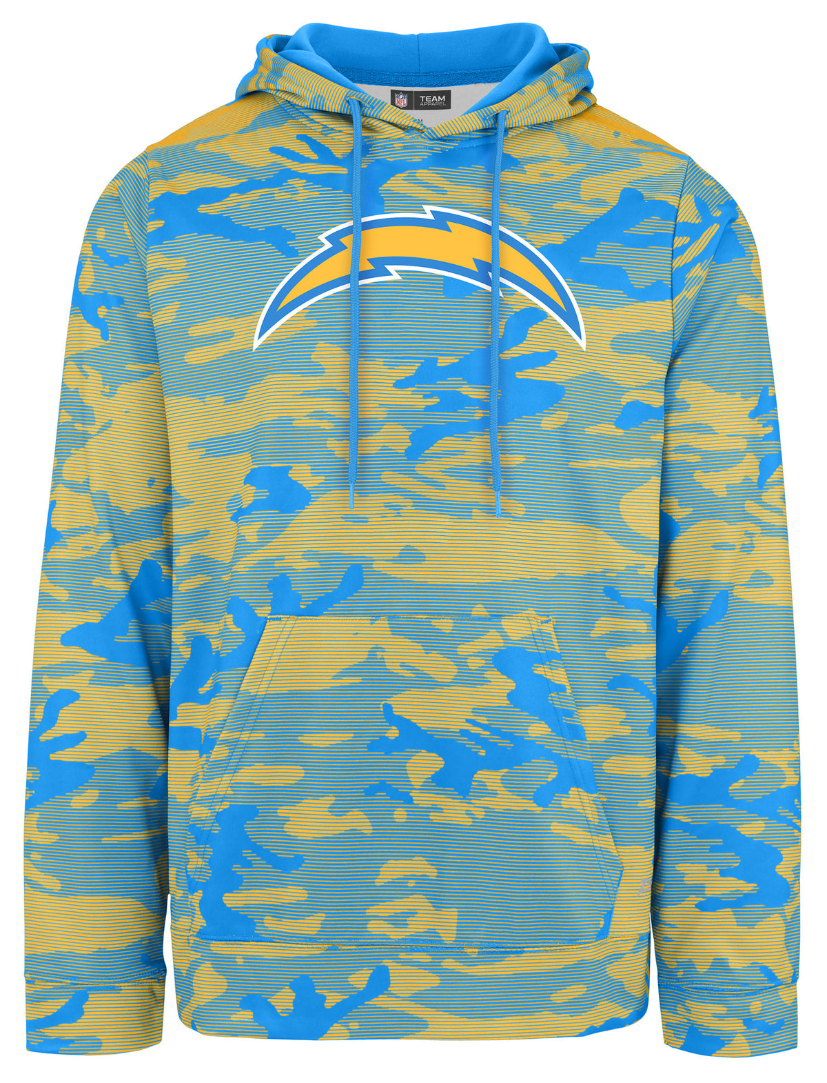 Zubaz NFL Men's Team Color Camo Lines Hoodie Los Angeles Chargers - Official NFL Chargers Zubaz Apparel (1 of 2)