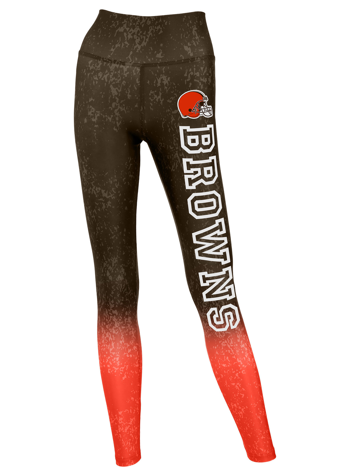 Zubaz NFL Women's Distressed Gradient Leggings with Team Wordmark Cleveland - Official NFL Licensed Zubaz Apparel (1 of 2)
