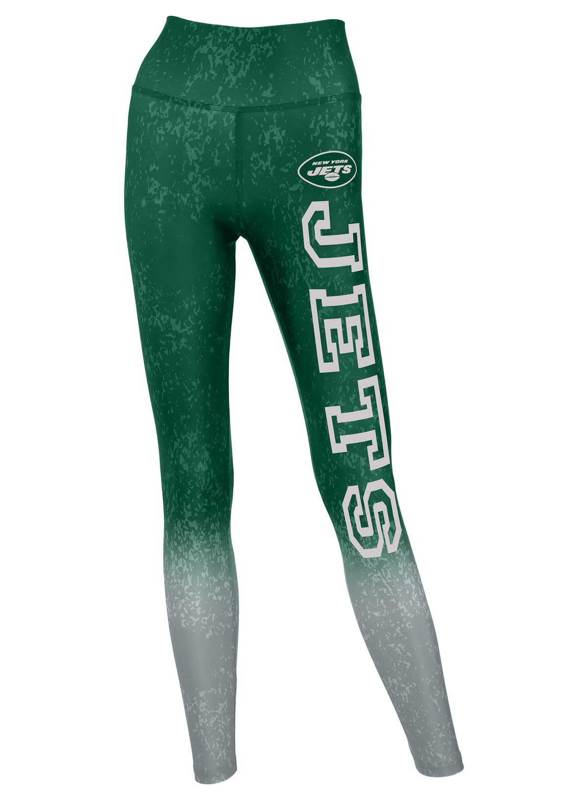 Zubaz NFL Women's Distressed Gradient Leggings with Team Wordmark New York Jets - Official NFL Jets Zubaz Apparel (1 of 2)
