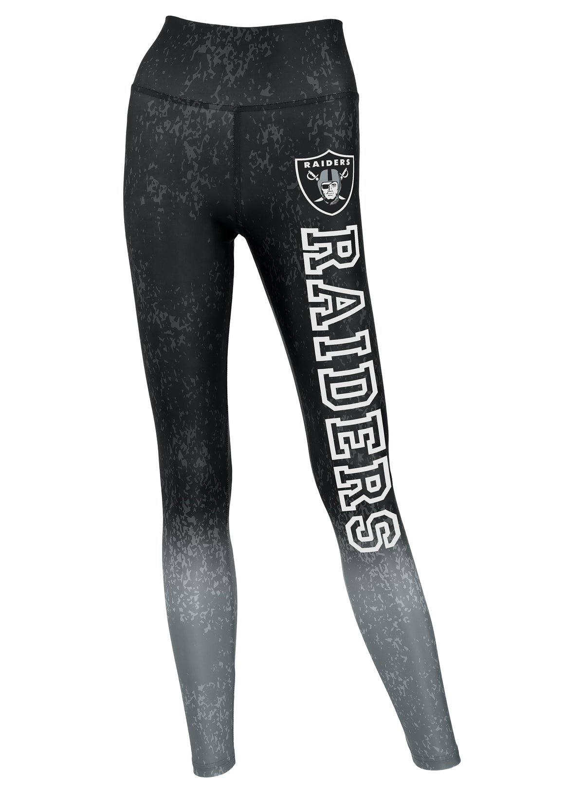 Zubaz NFL Women's Distressed Gradient Leggings with Team Wordmark Las Vegas Raiders - Official NFL Raiders Zubaz Apparel (1 o