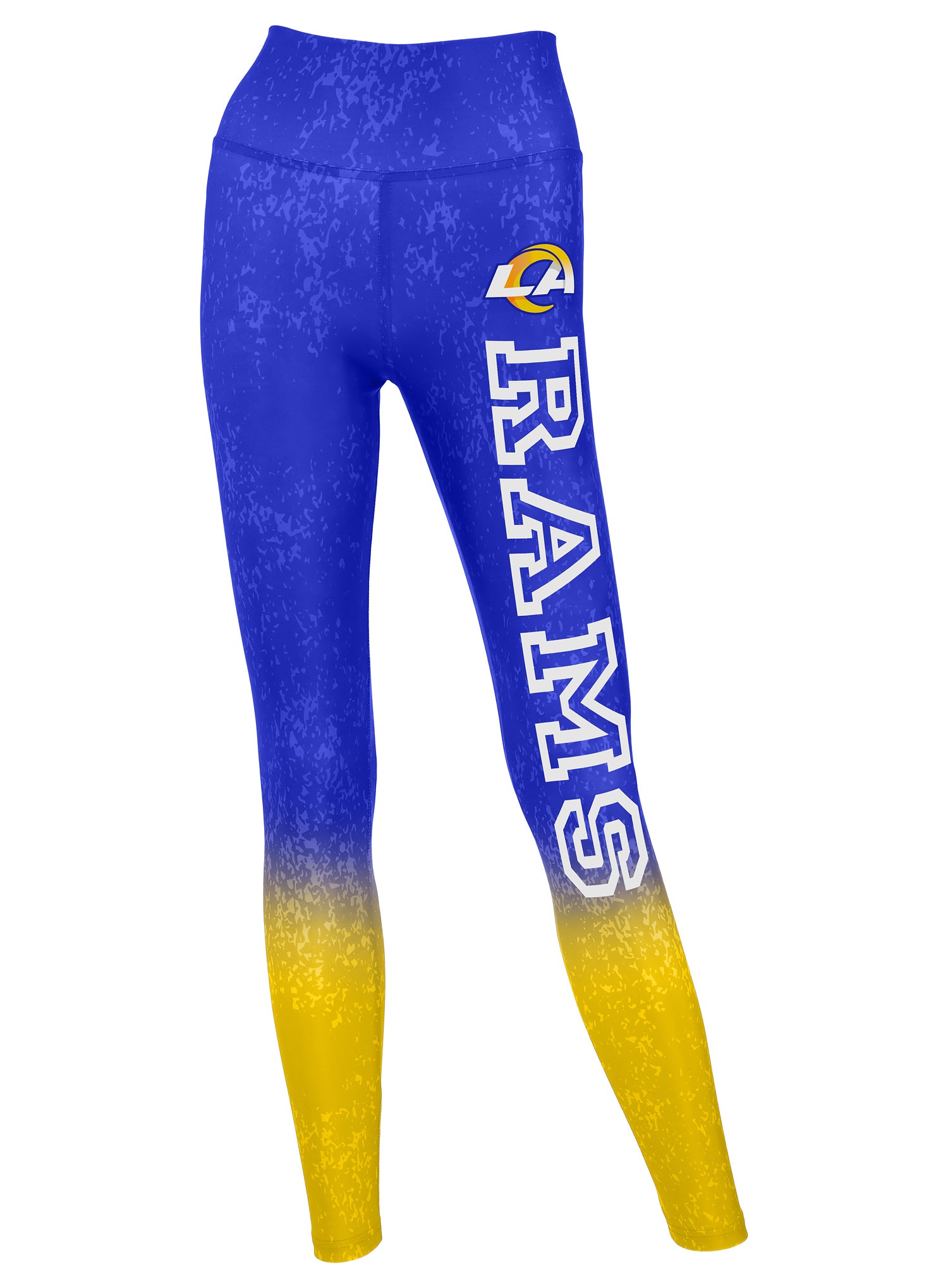 Zubaz NFL Women's Distressed Gradient Leggings with Team Wordmark Los Angeles Rams - Official NFL Rams Zubaz Apparel (1 of 2)