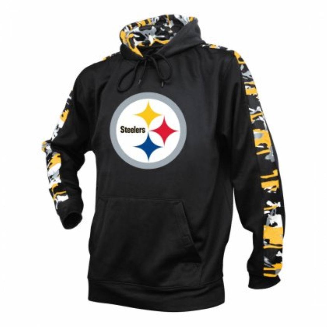 Zubaz NFL Men's Pittsburgh Steelers Pullover Hoodie with Camo Print