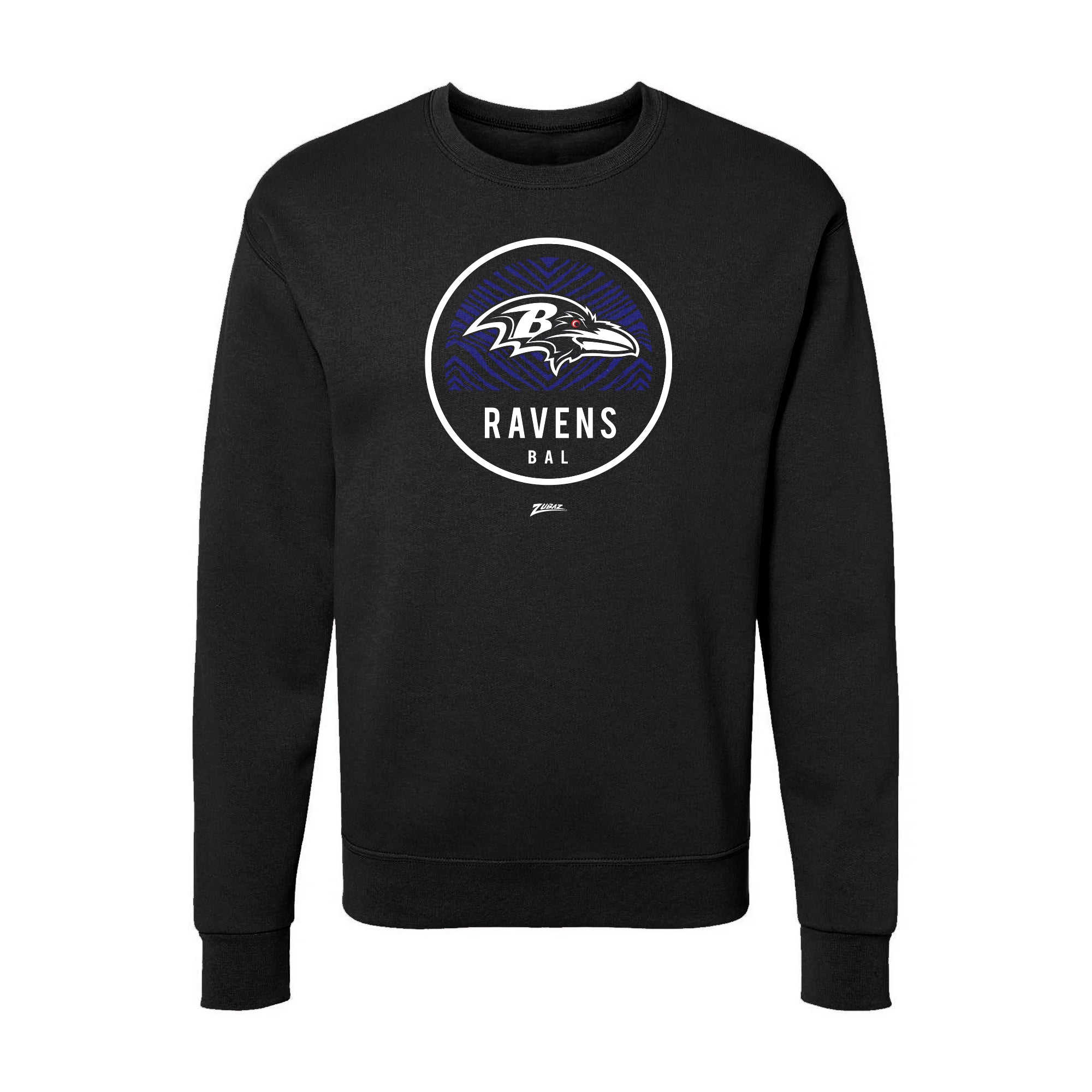 Zubaz NFL Baltimore Ravens Unisex Adult Men's & Women's Pullover Fleece Crew Neck Sweatshirt, Z2C Dime Back, Black - Official