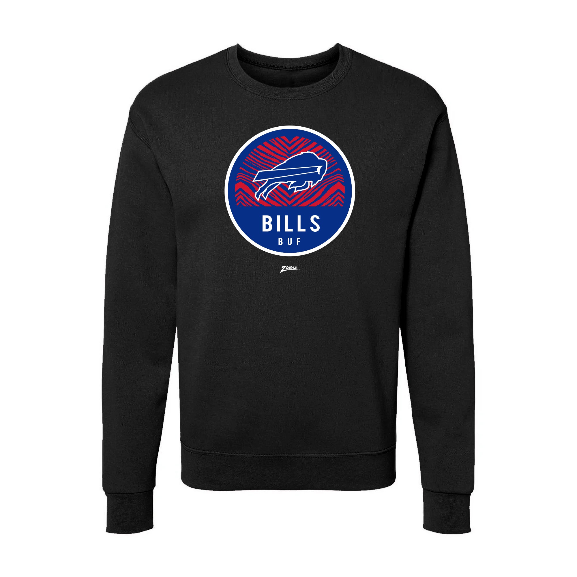 Zubaz NFL Buffalo Bills Unisex Adult Men's & Women's Pullover Fleece Crew Neck Sweatshirt, Z2C Dime Back, Black - Official NF