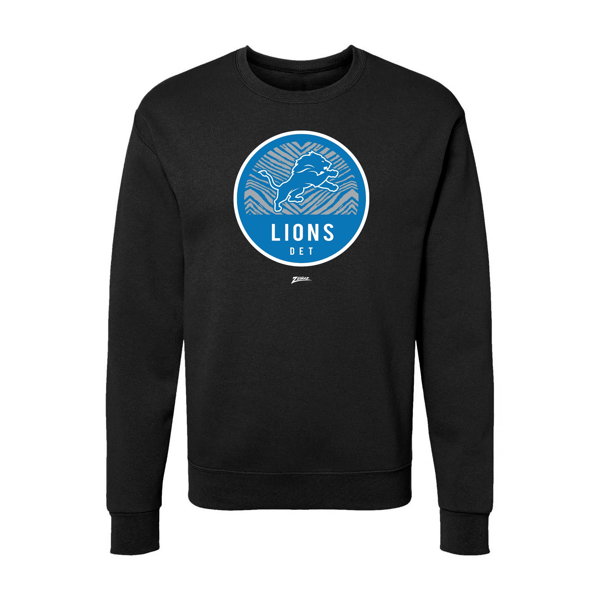 Zubaz NFL Detroit Lions Unisex Adult Men's & Women's Pullover Fleece Crew Neck Sweatshirt, Z2C Dime Back, Black - Official NF