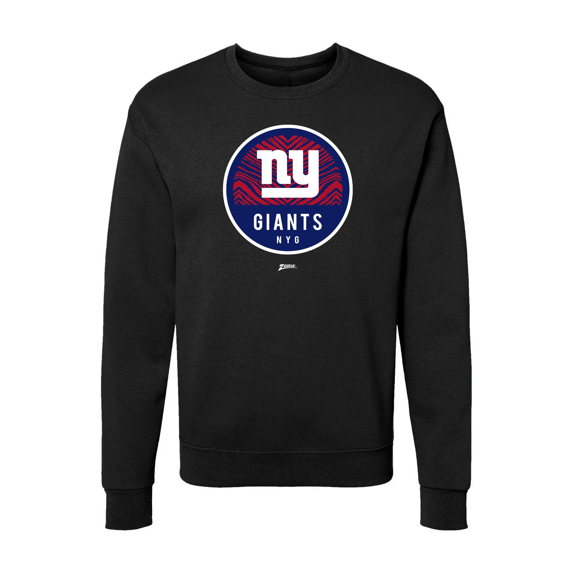 Zubaz NFL New York Giants Unisex Adult Men's & Women's Pullover Fleece Crew Neck Sweatshirt, Z2C Dime Back, Black - Official