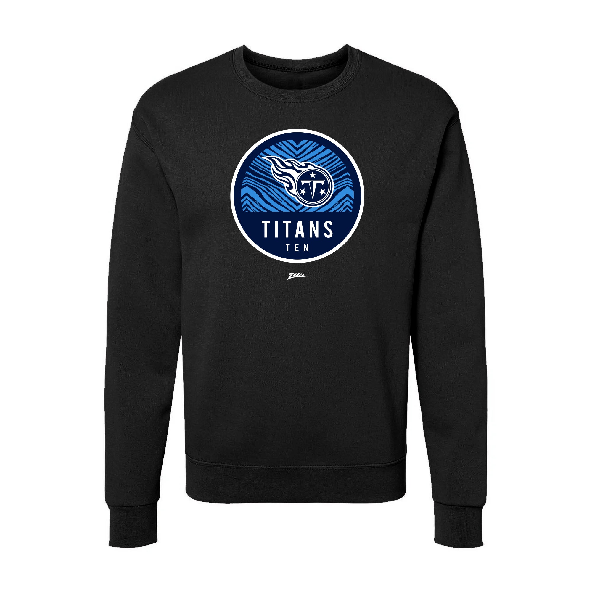 Zubaz NFL Tennessee Titans Unisex Adult Men's & Women's Pullover Fleece Crew Neck Sweatshirt, Z2C Dime Back, Black - Official