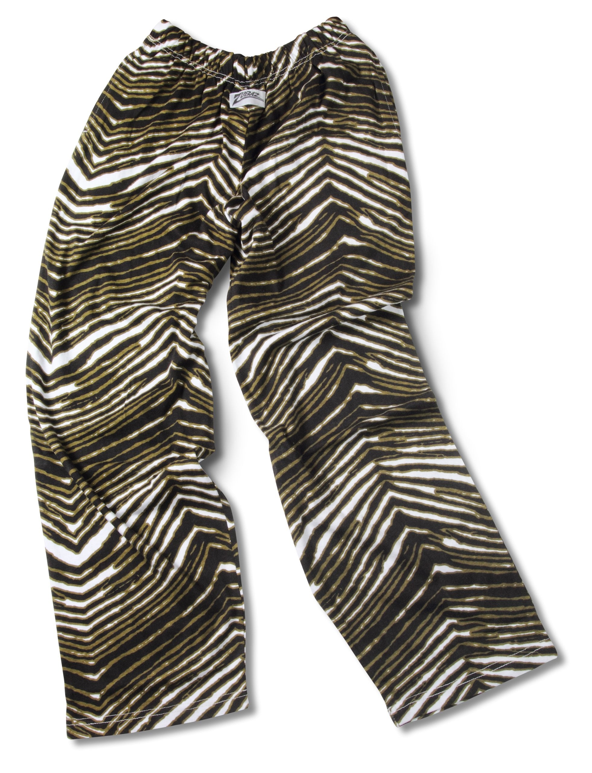 Zubaz Unisex Classic Loose Fitting Lightweight Pants, Black Metallic Gold - Zubaz Official Sports Apparel