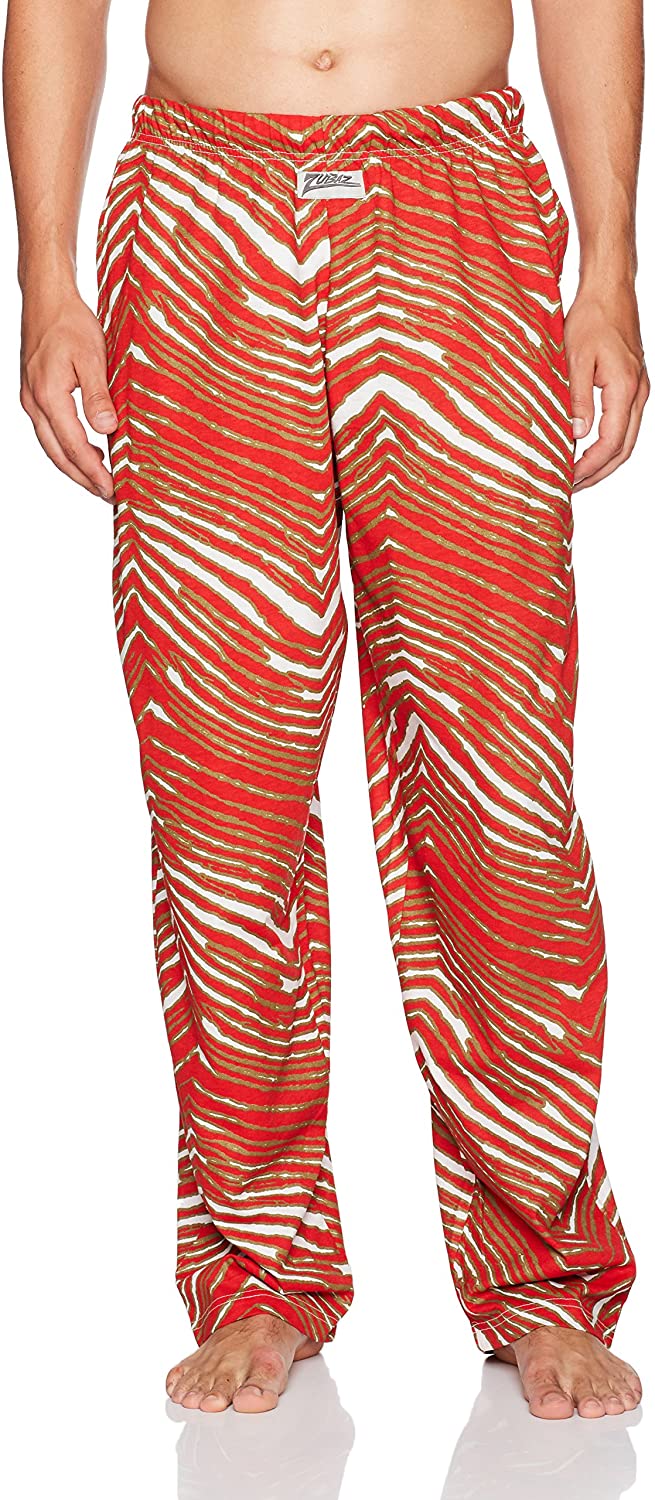 Zubaz Unisex Classic Loose Fitting Lightweight Pants, Red Metallic Gold - Zubaz Official Sports Apparel (1 of 2)