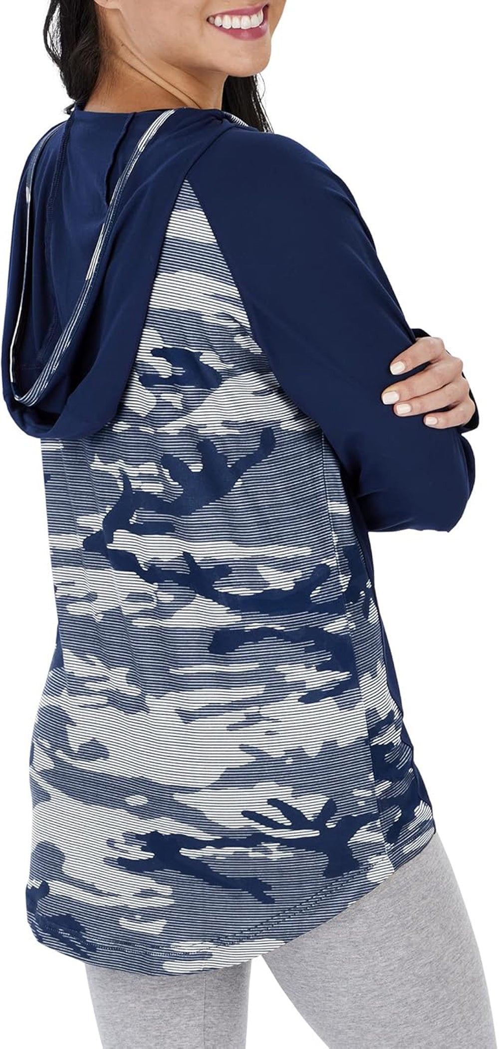 Zubaz NFL Women's Dallas Cowboys Elevated Lightweight Hoodie With Camo Lines