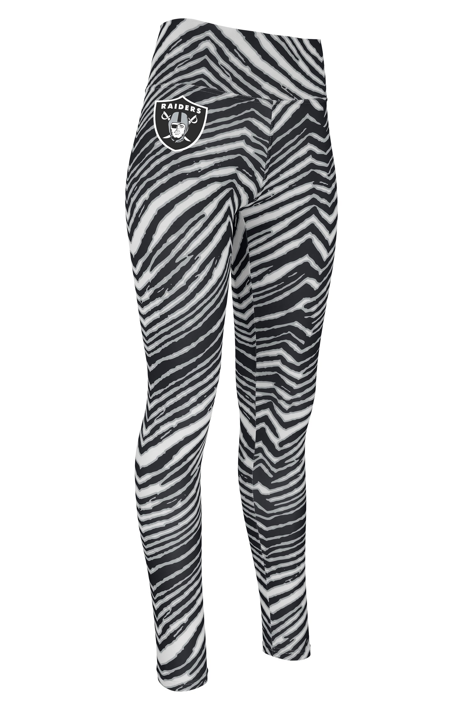 Zubaz NFL LAS VEGAS RAIDERS LADIES BASIC LEGGING-ZEBRA - Official NFL Raiders Zubaz Apparel (1 of 2)