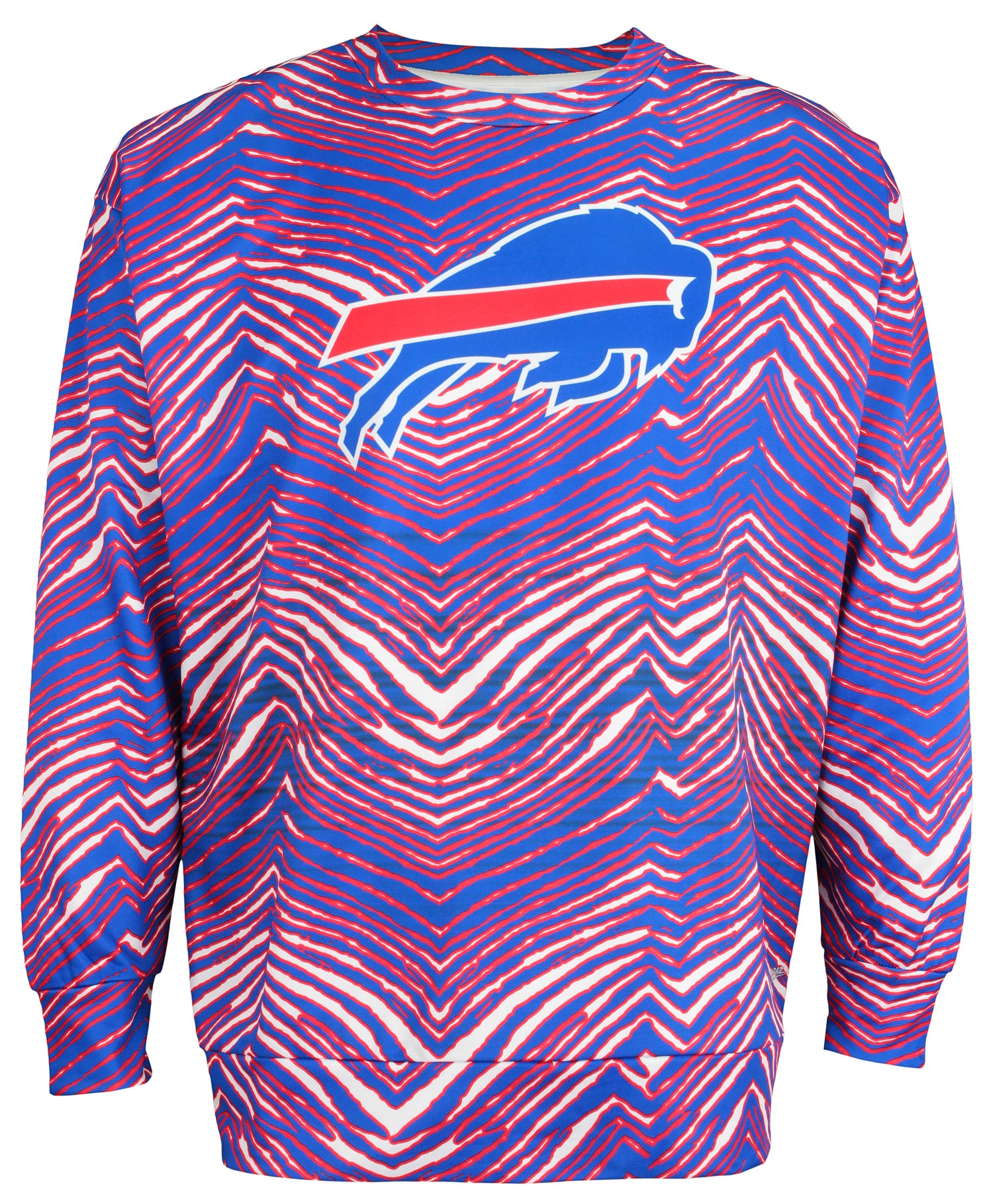 Zubaz NFL Men's Team Logo Zebra Crew Neck Sweatshirt Buffalo Bills - Official NFL Bills Zubaz Apparel (1 of 2)