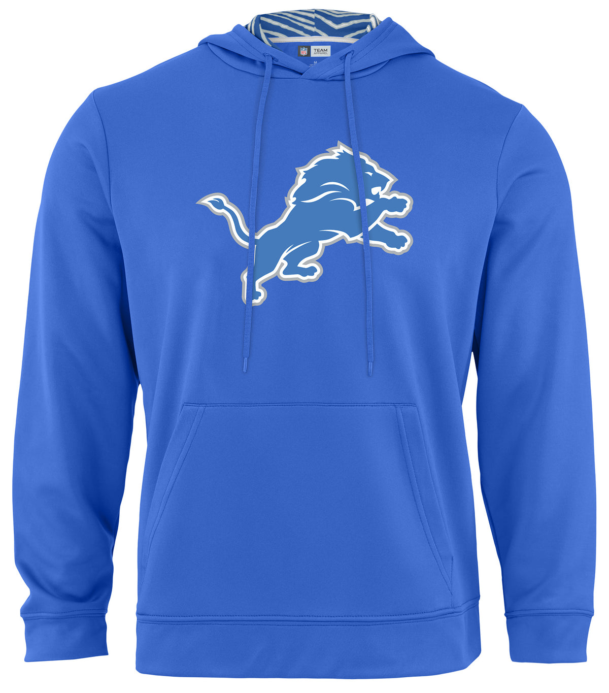Zubaz NFL Detroit Lions Men's Team Color Primary Logo Zebra Hood-Liner Hoodie